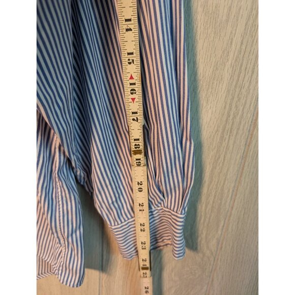 Vtg Ralph Lauren Shirt 17.5 35 Yarmouth 100% cotton Striped Blue Long Sleeve - Picture 6 of 7